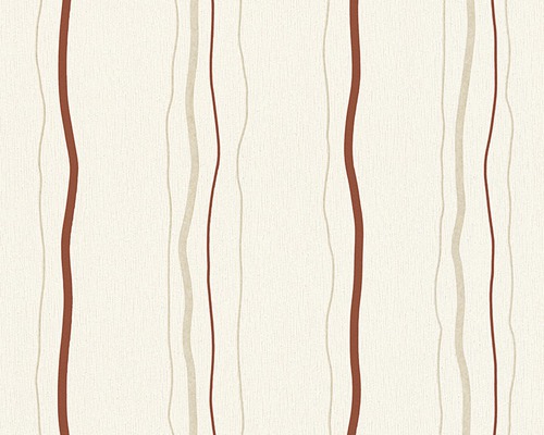 A.S. CRÉATION Vliesbehang 958731 Casual Living strepen crème Behang met golfvormig streepjespatroon