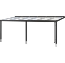 Terrasoverkapping met transparante polycarbonaat platen