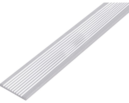 GAH.ALBERTS Platte stang geribbeld 40x3 mm aluminium blank, 100 cm Aluminium traprandprofiel met geribbeld oppervlak