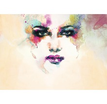 Illustratie van een vrouwengezicht met aquarelverf