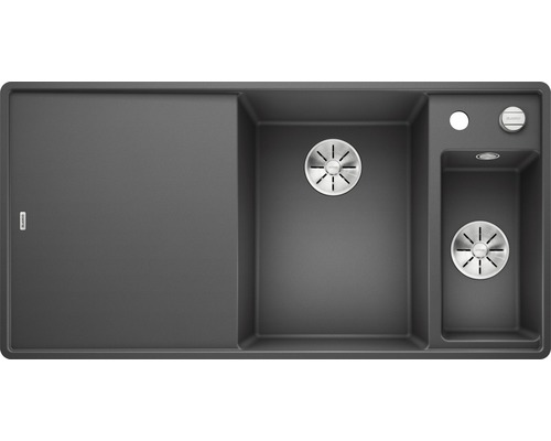 Spoelbak met afdruiprek en twee spoelbakken