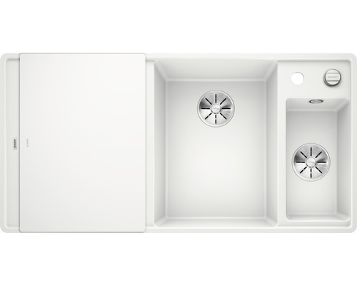 Spoelbak met afdruiprek en twee bassins