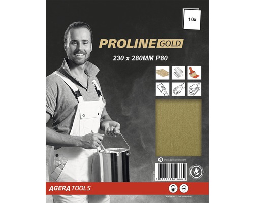 PROLINE GOLD Schuurpapier vellen P80 set à 10 stuks