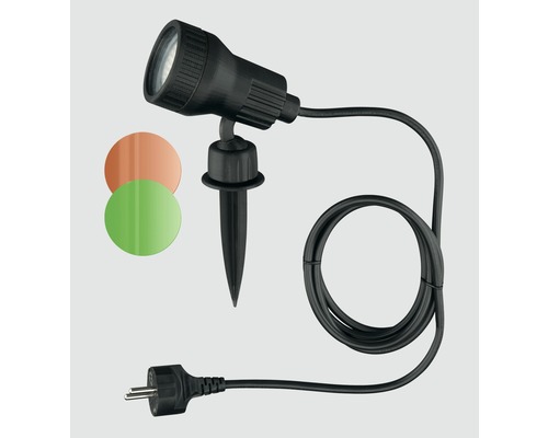 Tuinspot met grondspies, kabel en kleurfilters