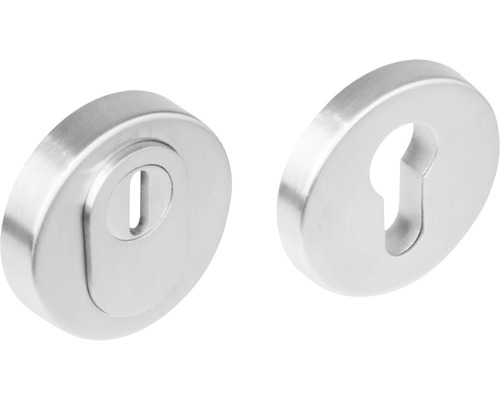 INTERSTEEL Veiligheidsrozet Ø 52 mm anti-kerntrek RVS geborsteld, 2 stuks Sleutelrozetten van roestvrij staal, set