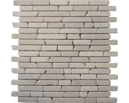 Mozaïektegel natuursteen Biancone slim brick 30,5x30,5 cm Mozaïektegel van natuursteen in baksteenlook