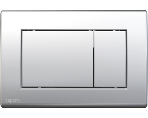 VEPORIT Bedieningspaneel Classic basisplaat chroom mat/drukknop chroom mat Toiletspoeling met twee knoppen