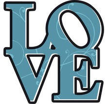 Illustratie met het woord liefde