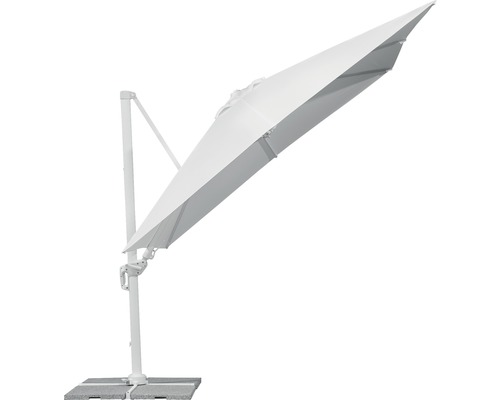 Vrijhangende parasol met betonnen voet