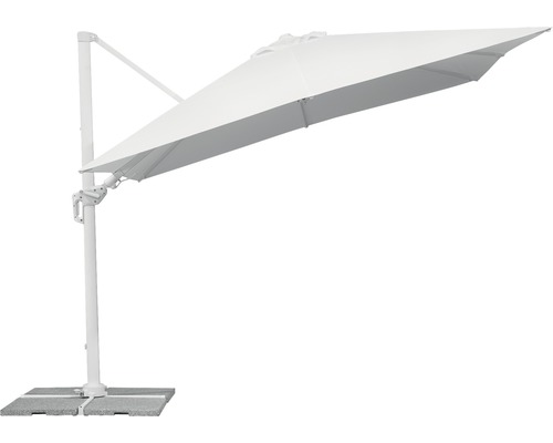 Vrijstaande parasol voor de tuin op betonnen platen