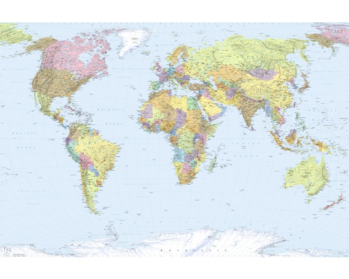 KOMAR Fotobehang vlies XXL4-038 World Map 368x248 cm