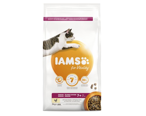 Iams for Vitality Senior kattenvoer met kip, 3 kilogram
