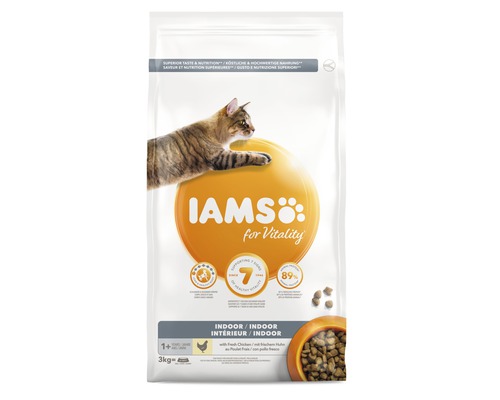 Iams for Vitality Indoor kattenvoer met verse kip in verpakking van 3 kilogram