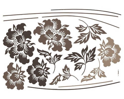 Decoratieve bloemen- en bladsjabloon voor wanddecoratie