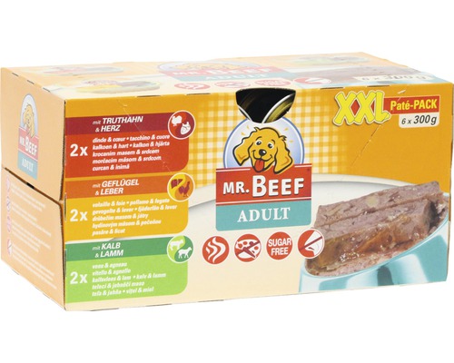 MR.BEEF Hondenvoer nat schalen paté 6x300 g