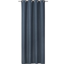 Blauw gordijn met ogen voor raamdecoratie
