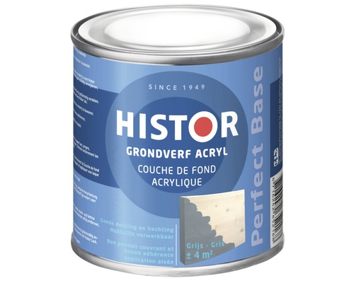 HISTOR Perfect Base Grondverf acryl grijs 250 ml Histor acryl grondverf in blik