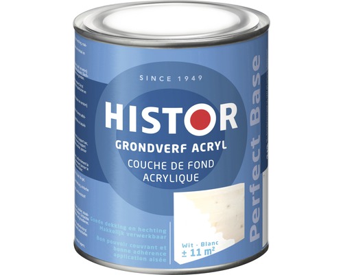 HISTOR Perfect Base Grondverf acryl wit 750 ml Histor grondverf acryl verfblik