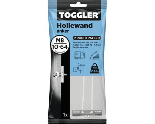 Toggler Hollewandanker M8, 10-64 mm, enkele verpakking