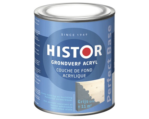 HISTOR Perfect Base Grondverf acryl grijs 750 ml Histor Acryl grondverf in een blik