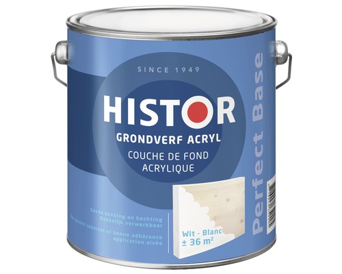 HISTOR Perfect Base Grondverf acryl wit 2,5 l Histor acryl grondverf in blik