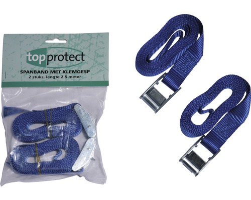 Spanband met klemgesp, 2 stuks, lengte 2.5 meter