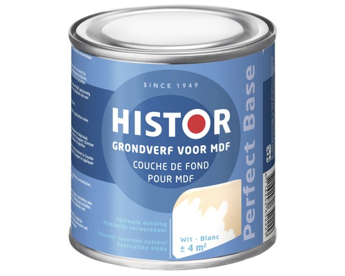 HISTOR Perfect Base Grondverf voor mdf wit 250 ml Histor grondverf voor MDF in blik