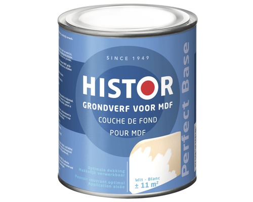 HISTOR Perfect Base Grondverf voor mdf wit 750 ml Histor grondverf voor MDF blik