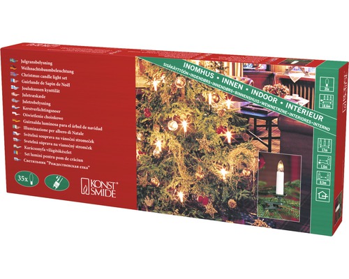 Verpakking van een kerstboomkaarslichtsnoer voor binnenshuis van Konstsmide met 35 kaarsen