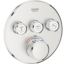 Grohe inbouwthermostaatkraan met ronde afdekplaat en diverse bedieningselementen