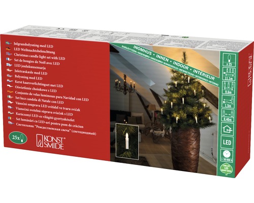 LED-kerstboomkaarsenset voor binnen, 25 stuks, Konstsmide Logo
