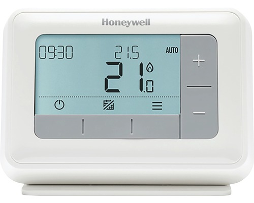 Honeywell logo. Kamerthermostaat met digitale display.