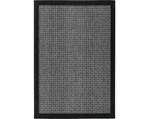 KAYOOM Vloerkleed voor binnen en buiten Indonesia Banjar zilver 80x150 cm Tapijt met grafisch patroon en rand