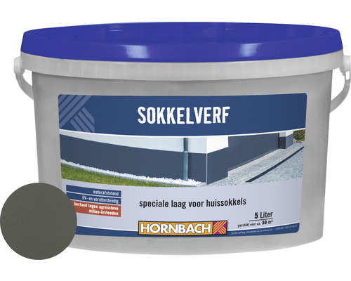 HORNBACH Sokkelverf gevelverf grijs 5 l Emmer sokkelverf, vijf liter, waterafstotend, UV- en vorstbestendig