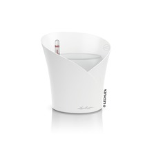 Witte plantenpot met waterniveau-indicator