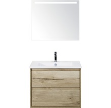 Badkamermeubelset met wastafel, onderkast en spiegel met verlichting voor de badkamer