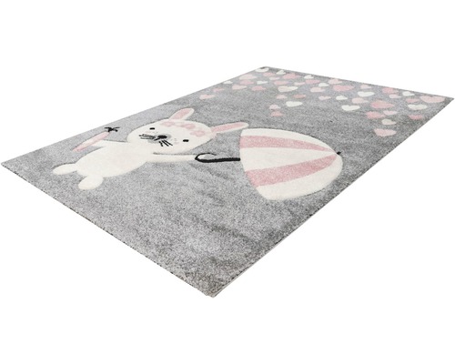 Tapijt met konijntjesmotief, harten en paraplu