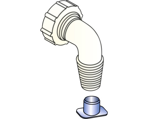 Afvoerbocht met slangtuit en afdichting