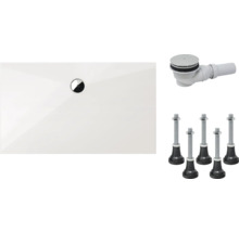 Douchebak met afvoergarnituur en poten voor installatie