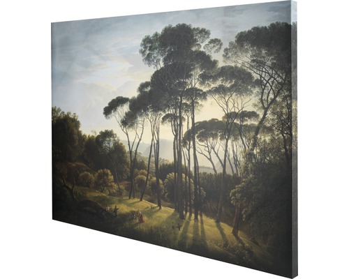 Schilderij van een boslandschap met bomen op canvas