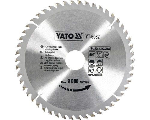YATO Cirkelzaagblad YT-6062 184x30x3,2 mm 50T