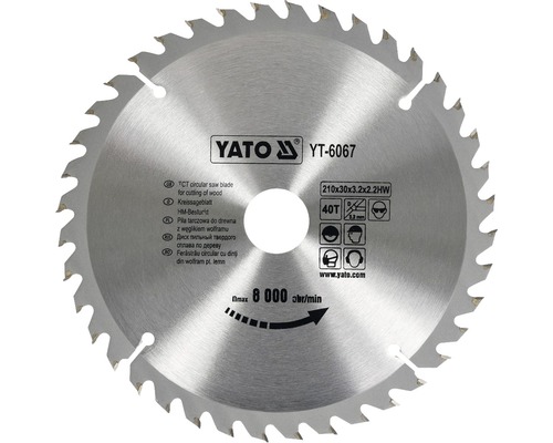 YATO Cirkelzaagblad YT-6067 210x30x3,2 mm 40T