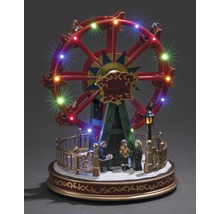 Kerstdecoratie draaimolen met verlichting en figuren
