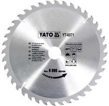 Yato cirkelzaagblad 250x30x3.2x2.2HW met 40 tanden voor het zagen van hout.