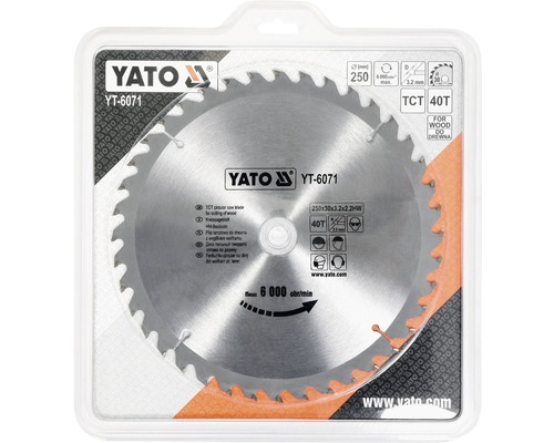 Yato cirkelzaagblad met een diameter van 250 millimeter voor het snijden van hout