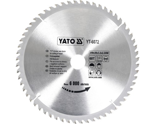 YATO Cirkelzaagblad YT-6072 250x30x3,2 mm 60T