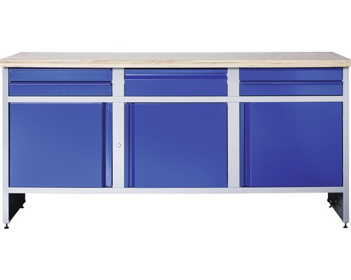 INDUSTRIAL Werkbank 177 cm blauw-grijs (3 deuren, 5 laden)