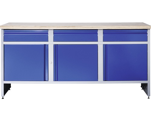 INDUSTRIAL Werkbank 177 cm blauw-grijs (3 deuren, 3 laden)