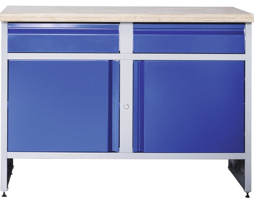 INDUSTRIAL Werkbank 118 cm blauw-grijs (2 deuren, 2 laden)