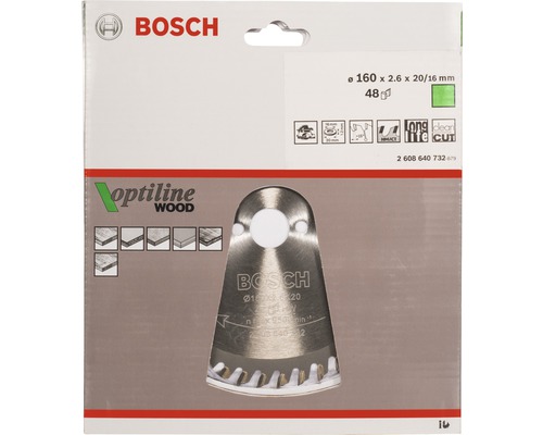 Bosch Optiline Wood cirkelzaagblad, diameter 160 millimeter